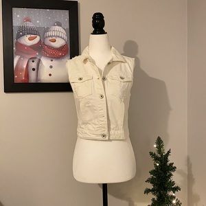 Guess White Jean Vest
